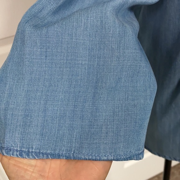 Cato Denim open shoulder 1/4 sleeves blouse-Size Medium - Picture 7 of 9